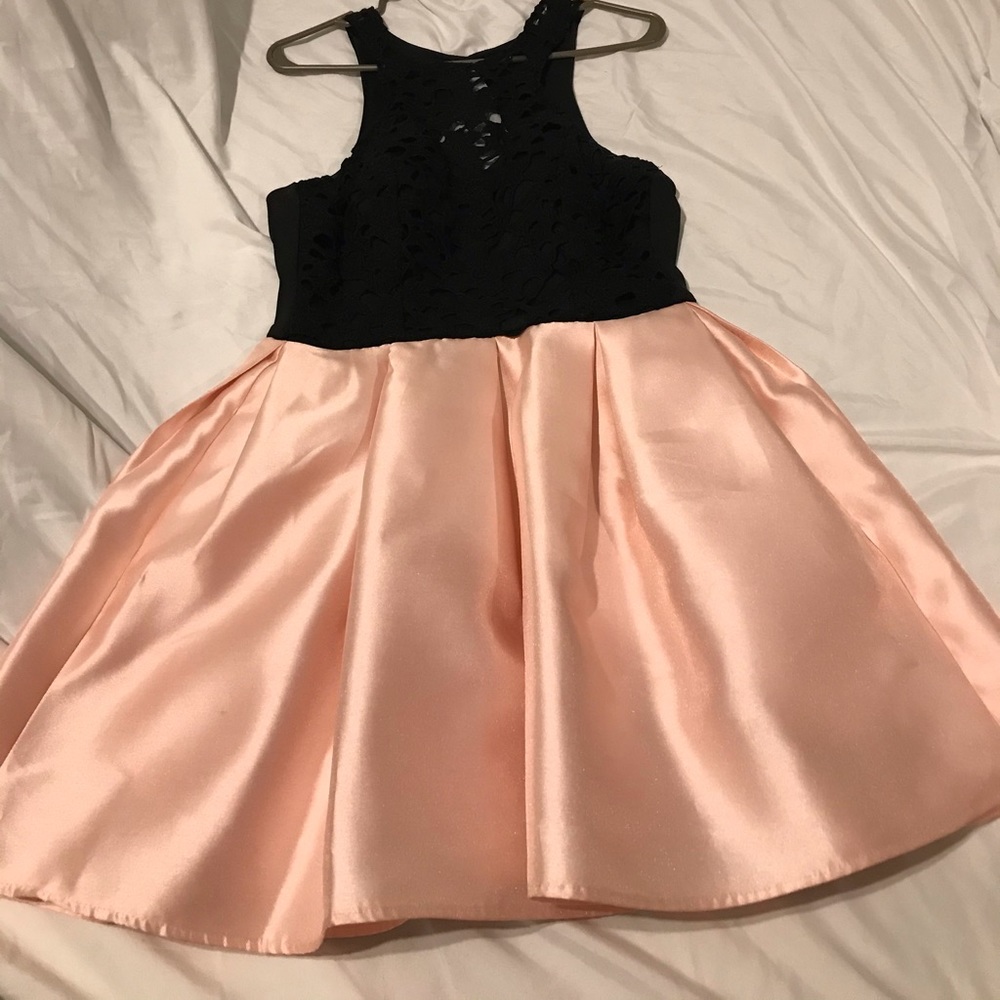 Pink and black semi formal dress